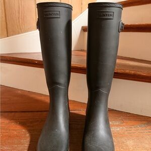 Hunter Black Rubber Short Rain Boots